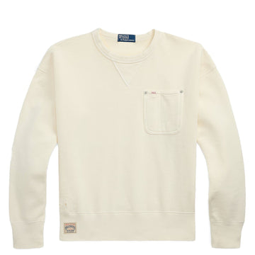 Polo Ralph Lauren Vintage Fit Fleece Pocket Sweatshirt Deckwash White