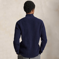 Polo Ralph Lauren Waffle-Knit Wool-Cotton Jumper Hunter Navy