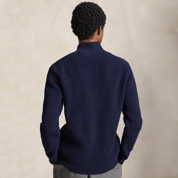 Polo Ralph Lauren Waffle-Knit Wool-Cotton Jumper Hunter Navy