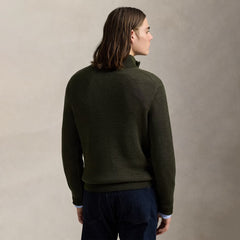 Polo Ralph Lauren Washable Wool Quarter-Zip Sweater Olive Combo - Parasol Store