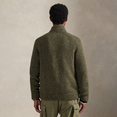 Polo Ralph Lauren Wool-Blend Mockneck Cardigan Olive Marl - Parasol Store