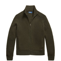Polo Ralph Lauren Wool Cashmere Full-Zip Sweater Ekanite Olive Heather