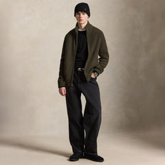Polo Ralph Lauren Wool Cashmere Full-Zip Sweater Ekanite Olive Heather