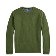 Polo Ralph Lauren Wool Crew Neck Knit Classic Olive Heather - Parasol Store