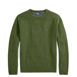 Polo Ralph Lauren Wool Crew Neck Knit Classic Olive Heather - Parasol Store