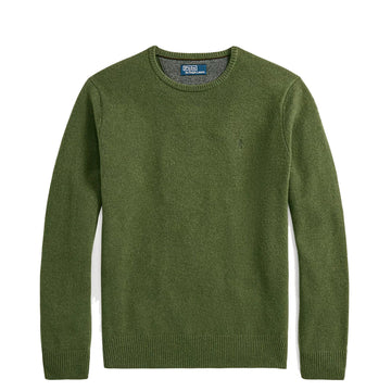 Polo Ralph Lauren Wool Crew Neck Knit Classic Olive Heather - Parasol Store
