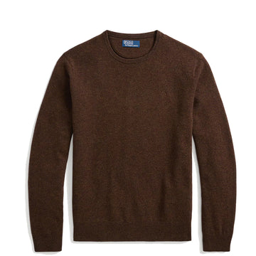 Polo Ralph Lauren Wool Crew Neck Knit Dark Chestnut Heather - Parasol Store