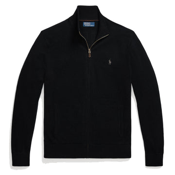 Polo Ralph Lauren Wool Full-Zip Jumper Polo Black - Parasol Store