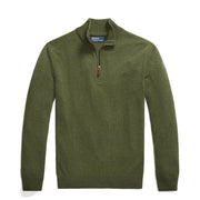 Polo Ralph Lauren Wool Half Zip Pullover Classic Olive Heather - Parasol Store