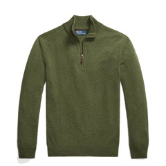 Polo Ralph Lauren Wool Half Zip Pullover Classic Olive Heather - Parasol Store