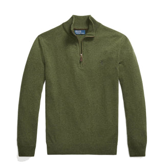 Polo Ralph Lauren Wool Half Zip Pullover Classic Olive Heather - Parasol Store