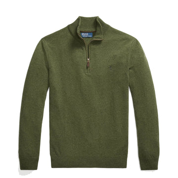 Polo Ralph Lauren Wool Half Zip Pullover Classic Olive Heather - Parasol Store