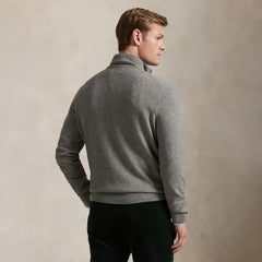 Polo Ralph Lauren Wool Quarter-Zip Sweater Fawn Heather Grey - Parasol Store