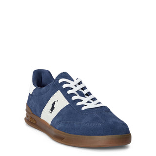 Polo Sport Heritage Aera Suede Trainer Light Navy / Cream - Parasol Store