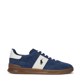Polo Sport Heritage Aera Suede Trainer Light Navy / Cream - Parasol Store