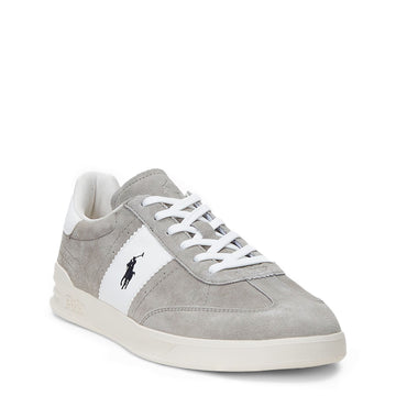 Polo Sport Heritage Aera Suede Trainers Earth Grey / Deckwash White