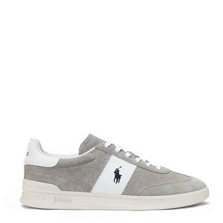 Polo Sport Heritage Aera Suede Trainers Earth Grey / Deckwash White