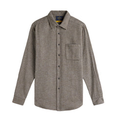 Portuguese Flannel Abstract Pied Poule Shirt Charcoal