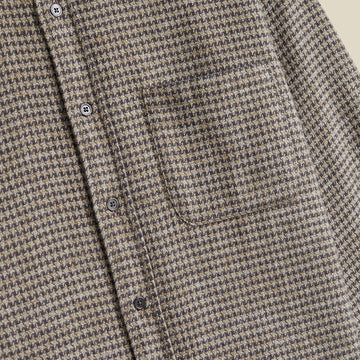 Portuguese Flannel Abstract Pied Poule Shirt Charcoal