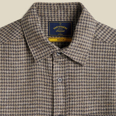 Portuguese Flannel Abstract Pied Poule Shirt Charcoal