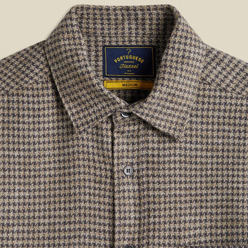 Portuguese Flannel Abstract Pied Poule Shirt Charcoal