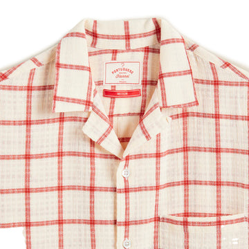 Portuguese Flannel Alvor S/S shirt Red / White - Parasol Store