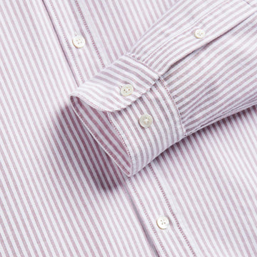 Portuguese Flannel Belavista Stripe L/S Shirt Bordeaux - Parasol Store