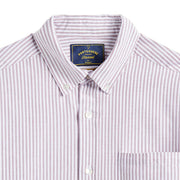 Portuguese Flannel Belavista Stripe L/S Shirt Bordeaux - Parasol Store