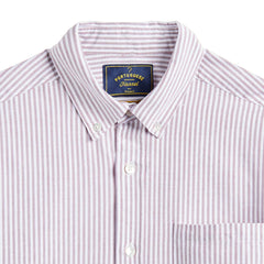 Portuguese Flannel Belavista Stripe L/S Shirt Bordeaux - Parasol Store