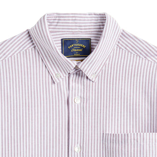 Portuguese Flannel Belavista Stripe L/S Shirt Bordeaux - Parasol Store
