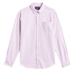 Portuguese Flannel Belavista Stripe L/S Shirt Bordeaux - Parasol Store