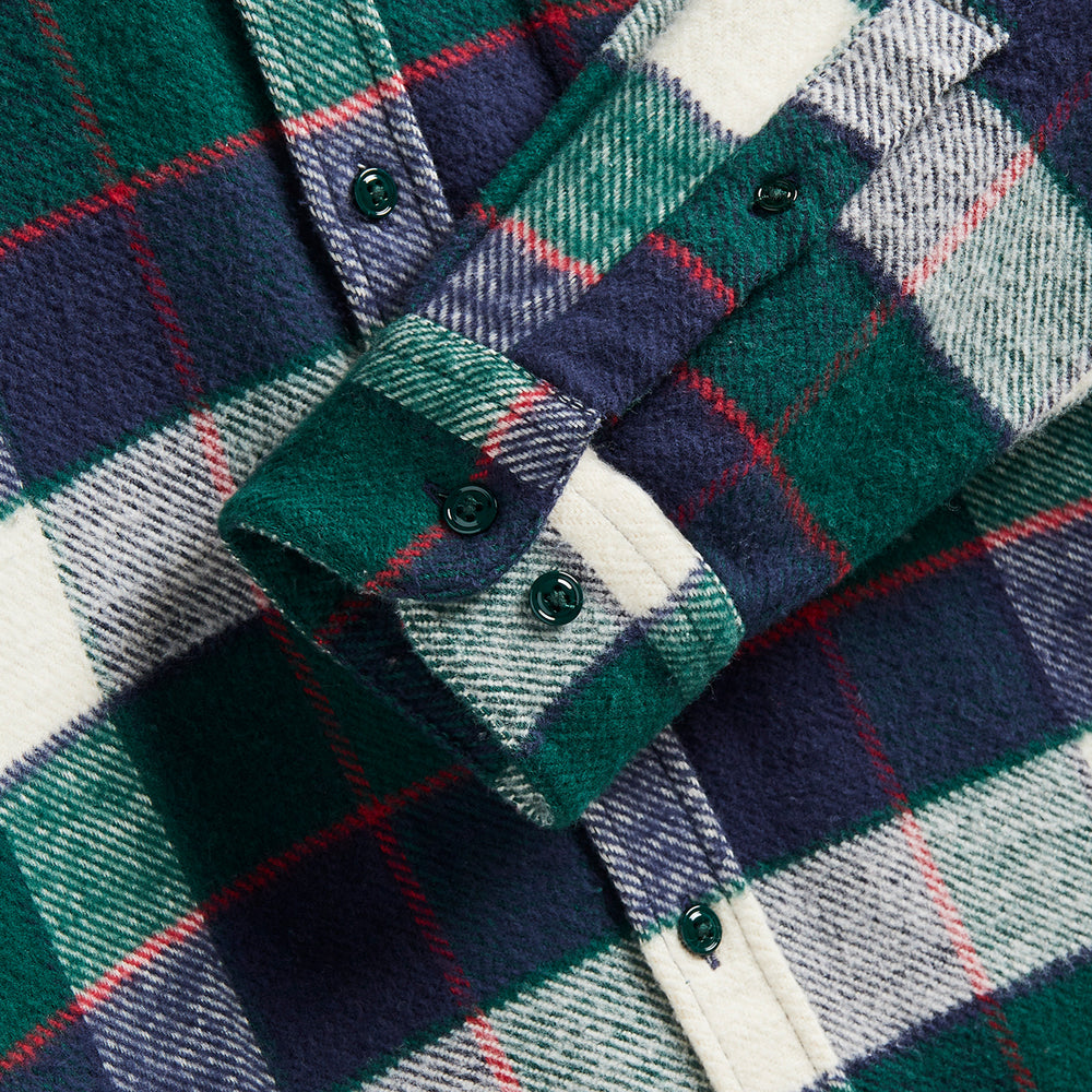 Portuguese Flannel Bottle Shirt Green / Blue - Parasol Store