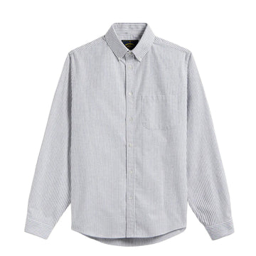 Portuguese Flannel Brushed Oxford Stripe Button Down Blue