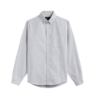 Portuguese Flannel Brushed Oxford Stripe Button Down Blue