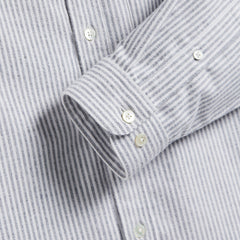 Portuguese Flannel Brushed Oxford Stripe Shirt Blue - Parasol Store
