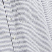 Portuguese Flannel Brushed Oxford Stripe Shirt Blue - Parasol Store