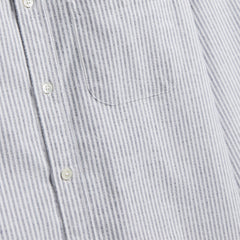 Portuguese Flannel Brushed Oxford Stripe Shirt Blue - Parasol Store