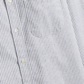 Portuguese Flannel Brushed Oxford Stripe Shirt Blue - Parasol Store