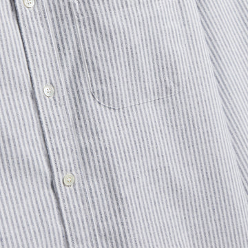 Portuguese Flannel Brushed Oxford Stripe Shirt Blue - Parasol Store