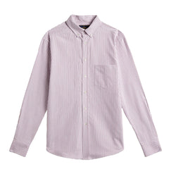 Portuguese Flannel Brushed Oxford Stripe Shirt Bordeaux