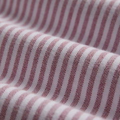 Portuguese Flannel Brushed Oxford Stripe Shirt Bordeaux