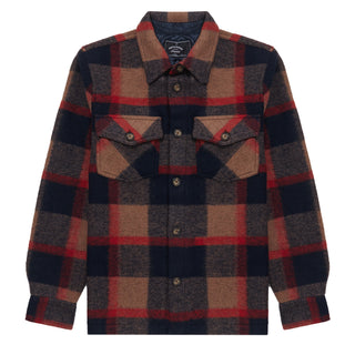 Portuguese Flannel Catch Overshirt Brown / Navy / Red