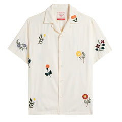 Portuguese Flannel Embroidery Flowers S/S shirt White / Multi - Parasol Store