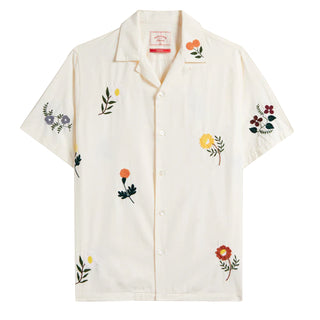 Portuguese Flannel Embroidery Flowers S/S shirt White / Multi - Parasol Store