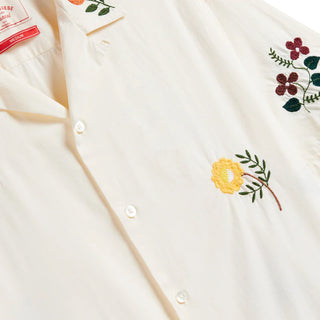 Portuguese Flannel Embroidery Flowers S/S shirt White / Multi - Parasol Store
