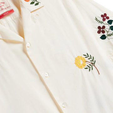 Portuguese Flannel Embroidery Flowers S/S shirt White / Multi - Parasol Store