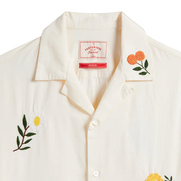 Portuguese Flannel Embroidery Flowers S/S shirt White / Multi - Parasol Store