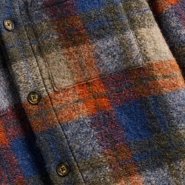 Portuguese Flannel Parker Overshirt Blue - Parasol Store