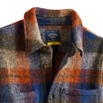 Portuguese Flannel Parker Overshirt Blue - Parasol Store