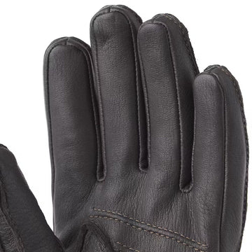 Hestra Deerskin Primaloft Rib Glove Dark brown - Parasol Store